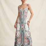 OTTILIE™ – Boho Αμάνικο Φόρεμα με Floral Σχέδιο