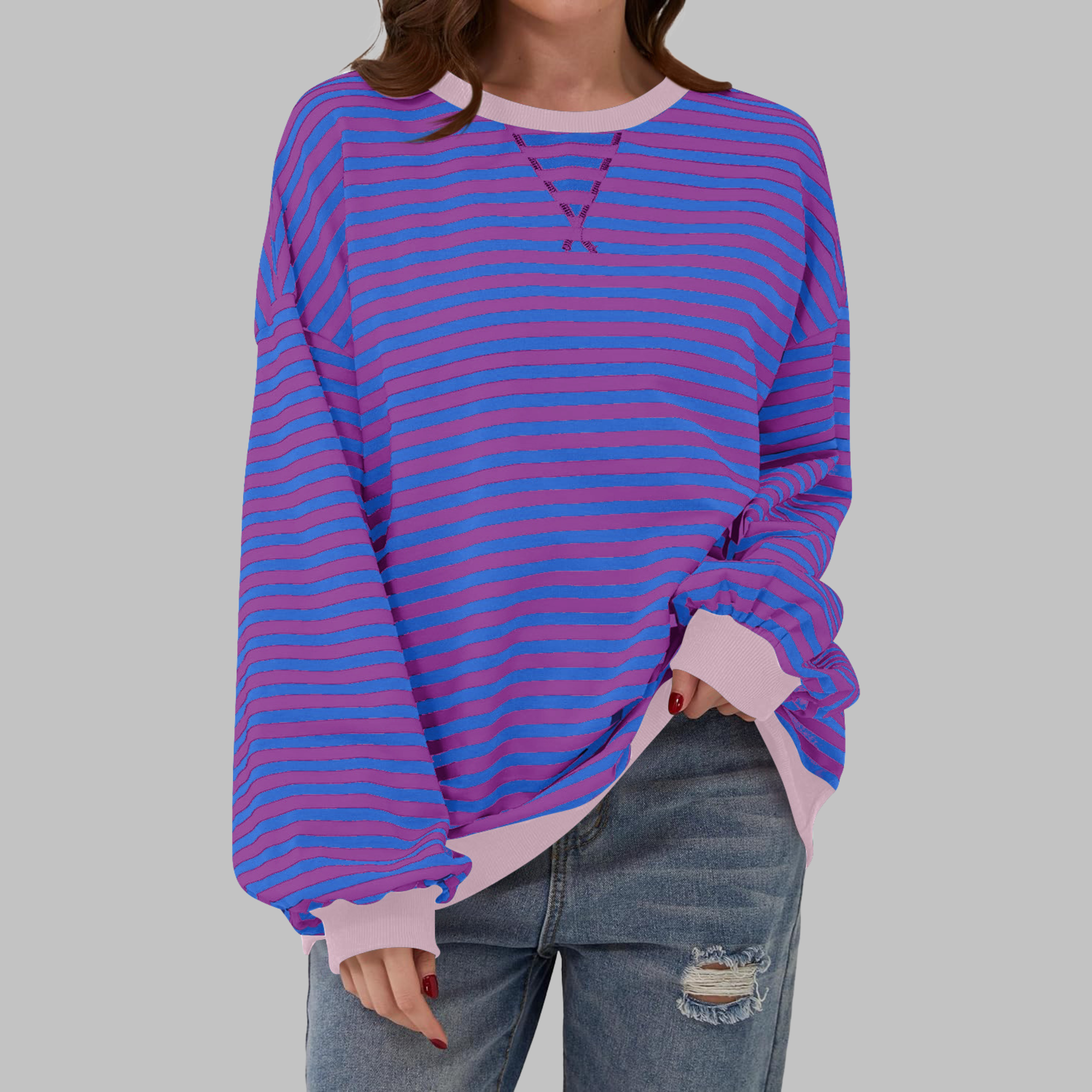 Lisa – Ριγέ πουλόβερ από μείγμα βαμβακιού