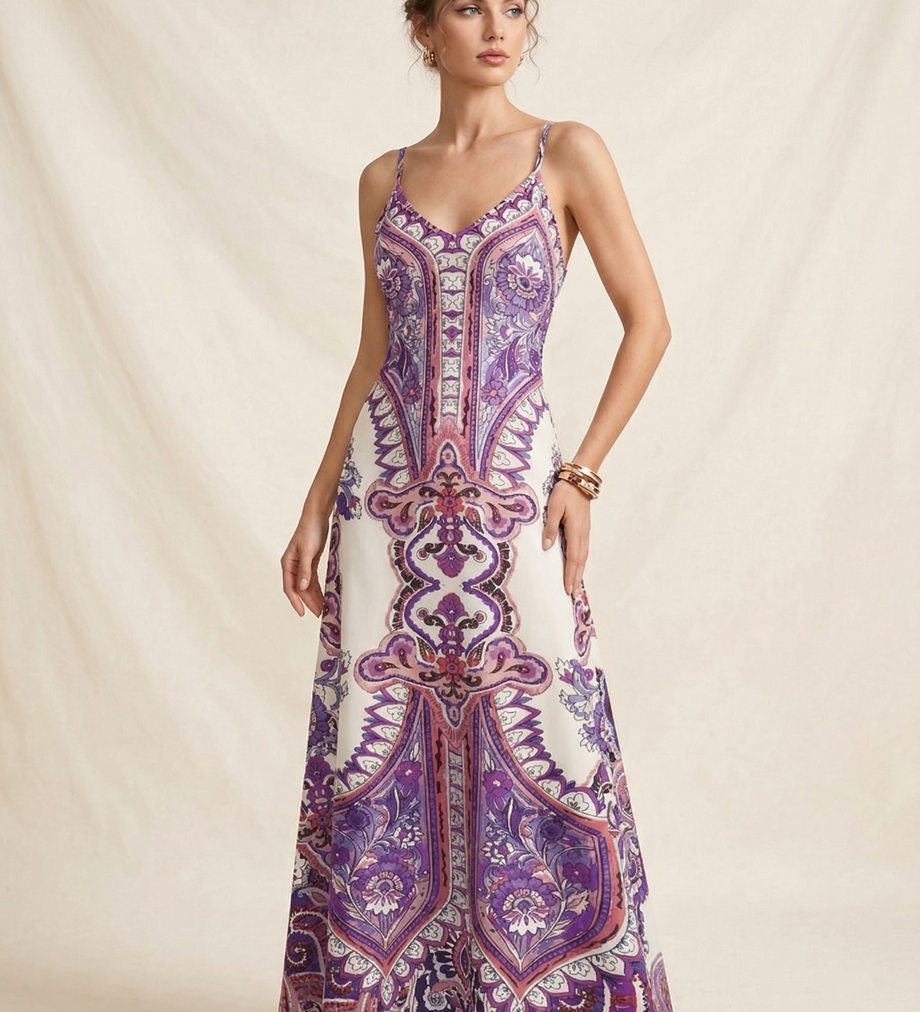 OTTILIE™ – Boho Αμάνικο Φόρεμα με Floral Σχέδιο