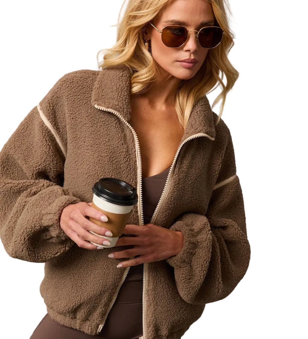 Hannah | Chill Whispers Shearling Τζάκετ με Contrast Τελειώματα (Chill Whispers Contrast Trim Shearling Jacket)