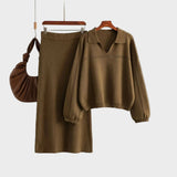 Aster -Σετ Coord από μαλλί Premium - Πουλόβερ με φούστα (Premium Woolen Coord Set - Sweater with Skirt)