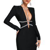 Hazel - Μίνι Bandage Φόρεμα με Στρας (Diamante Mini Bandage Dress)