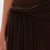 Eranda Μάξι Φόρεμα από Διάφανη Δραπέ Ύφανση Off-Shoulder