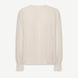 Angela | Εκρού Πλεκτή Μπλούζα Arlyne με Βελονάκι (Ecru Crochet Arlyne Blouse)