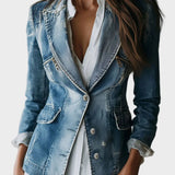 Olaya | Vintage Effortless Tailoring Washed Denim Blazer