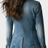 Olaya | Vintage Effortless Tailoring Washed Denim Blazer