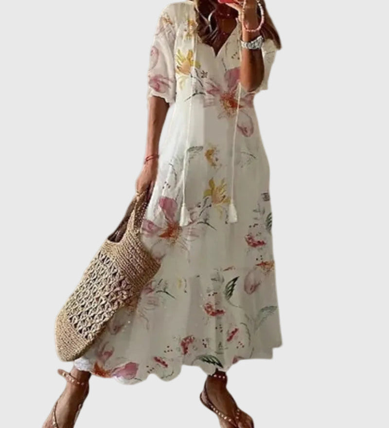 Αμαλία | Μαξι φόρεμα καλοκαιριού Vintage Boho