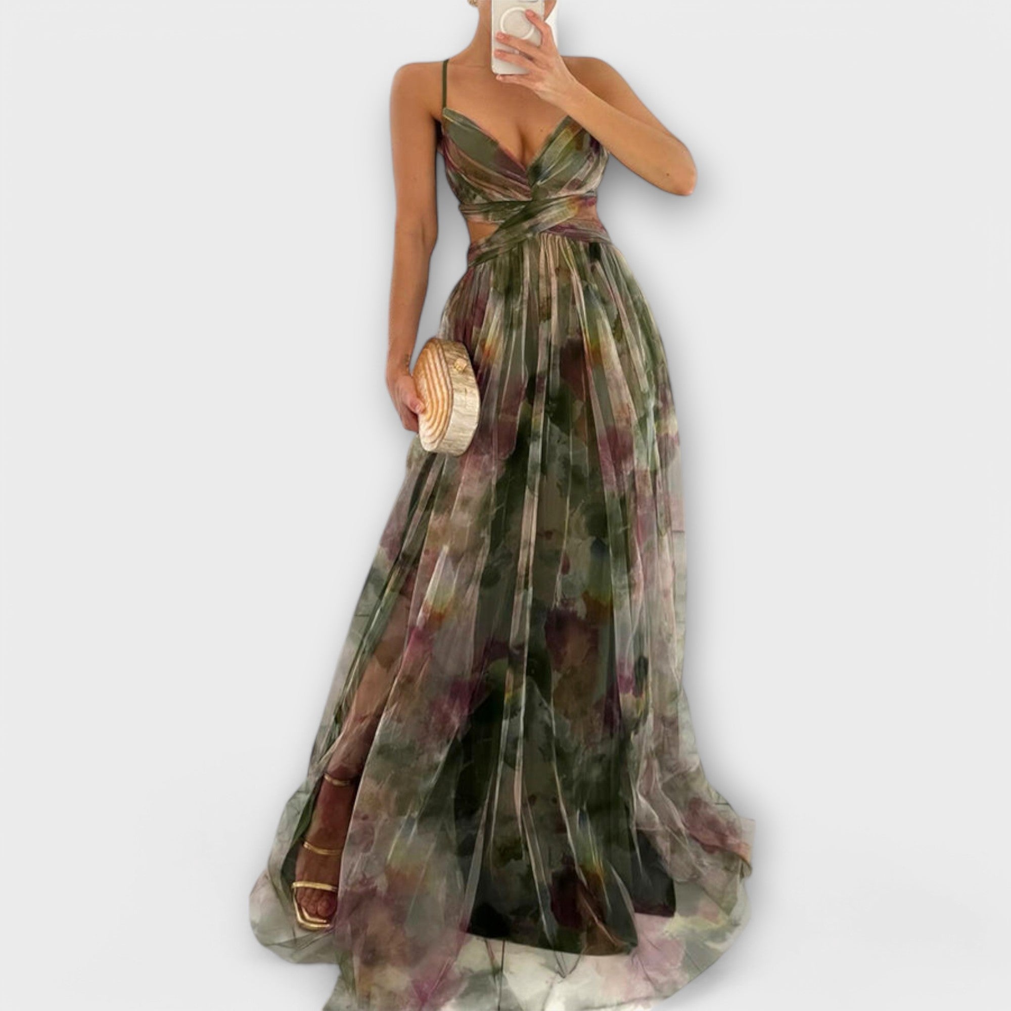 Giselle | Μαγευτικό Maxi Φόρεμα με Floral Σχέδιο