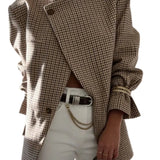 Shiori - Vintage Καρό Σακάκι με Δομή (Vintage Plaid Structured Blazer)