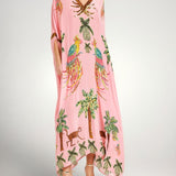 Σαχάρα | Drop Shoulder Μανίκι Coconut Tree Printed Φόρεμα