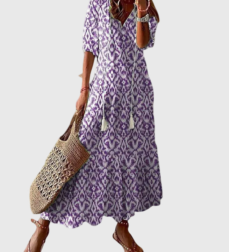 Αμαλία | Ρόμπα Maxi Καλοκαιρινή Vintage Boho