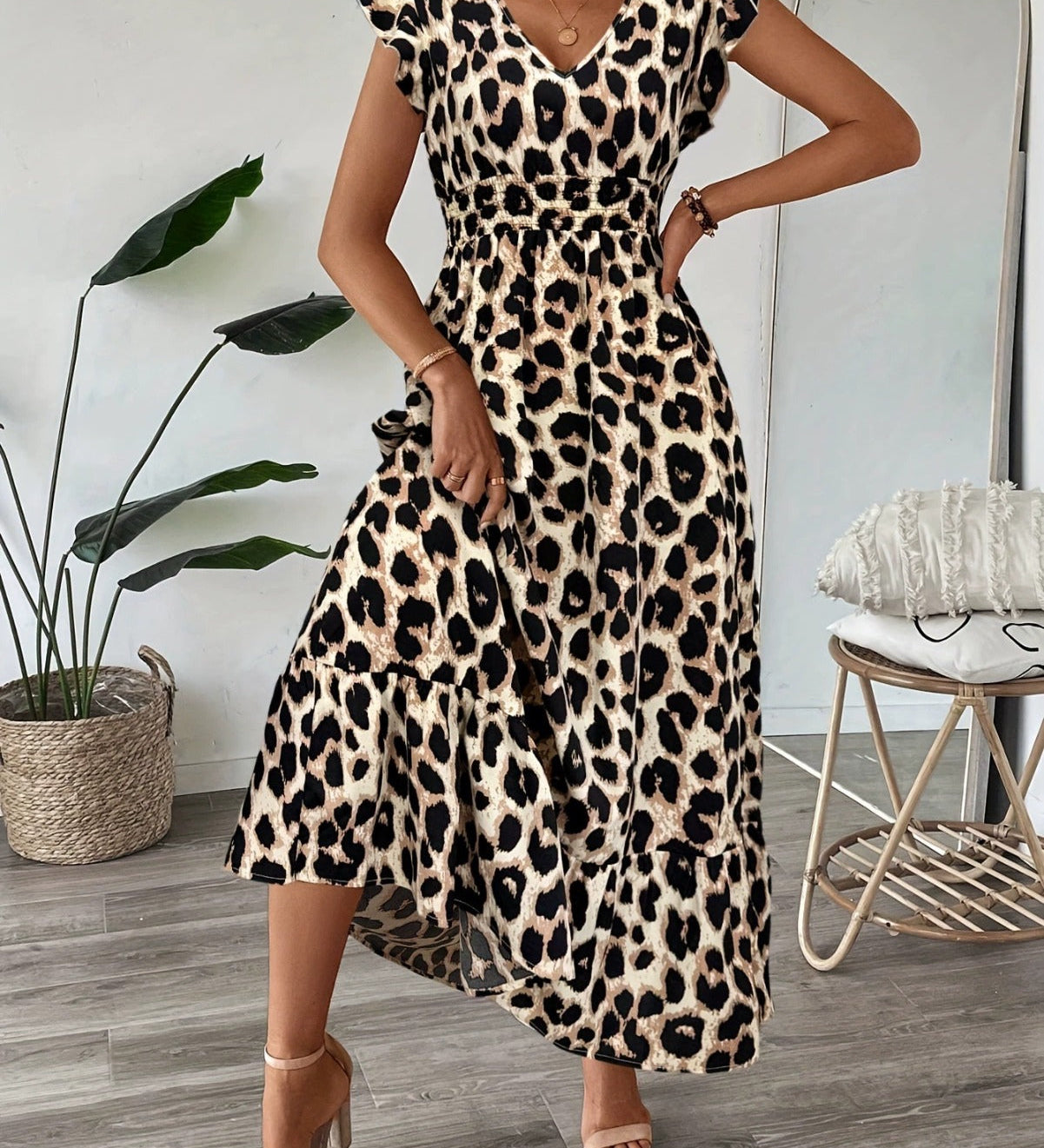 Candela - Vestido maxi barroco con escote en V