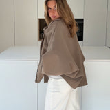 Μπουφάν oversized σε χρώμα κανέλας