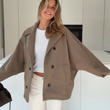 Μπουφάν oversized σε χρώμα κανέλας