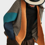 Phoibe | Καλλιτεχνικό Colorblock Oversized Πάτσορκ Πλεκτό Καρντάν Χειμώνας