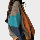 Phoibe | Καλλιτεχνικό Colorblock Oversized Πάτσορκ Πλεκτό Καρντάν Χειμώνας