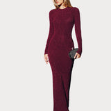 Becky | Μακρύ Φόρεμα Bodycon με Λάμψη και Ανοιχτή Πλάτη