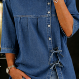 Lily™ | Vintage denim μπλούζα σε φαρδιά γραμμή