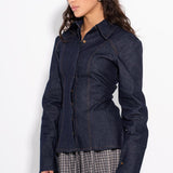 MILA -Εφαρμοστό τζιν πουκάμισο - Μπλε σκούρο (Fitted Denim Shirt - Navy)