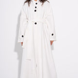 Kathy -Kathy - Μάλλινο Παλτό με Κουμπιά - Λευκό (Kathy - Buttoned Wool Coat - White)