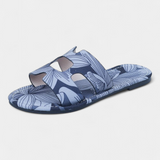 Berenice Πολύχρωμα φλατ σανδάλια με τροπικό στάμπα