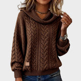 Leslie | Καφέ Oversized Πλεκτή Μπλούζα (Plain Knit)
