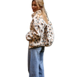 Ecru - Φλοράλ Ζακέτα Fleece Alice (Floral Alice Fleece Jacket)