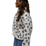 Ecru - Φλοράλ Ζακέτα Fleece Alice (Floral Alice Fleece Jacket)