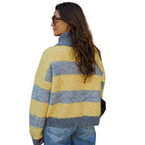 Luciana - Γκρι και Κίτρινη Ζακέτα Mayfair (Grey and Yellow Mayfair Cardigan)