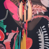 Annegret Φόρεμα Floral Midi με Μακριά Μανίκια και Ρευστή Γραμμή