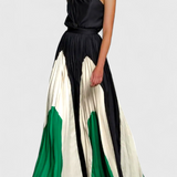 Antía Maxi Φόρεμα Off-Shoulder με Κομψή Στάμπα