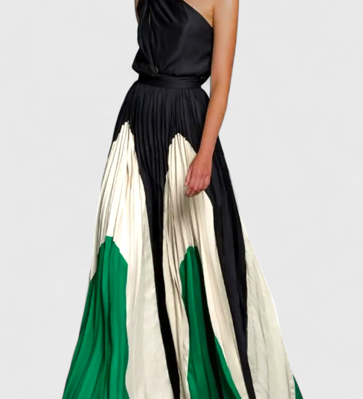Antía Maxi Φόρεμα Off-Shoulder με Κομψή Στάμπα