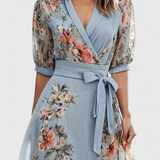 Arlet Φόρεμα Floral Midi με Λαιμόκοψη V