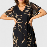 Jillian Μαύρο Φόρεμα Caftan