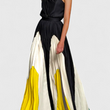 Antía Maxi Φόρεμα Off-Shoulder με Κομψή Στάμπα
