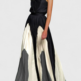 Antía Maxi Φόρεμα Off-Shoulder με Κομψή Στάμπα