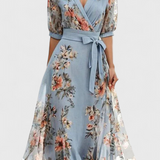 Arlet Φόρεμα Floral Midi με Λαιμόκοψη V