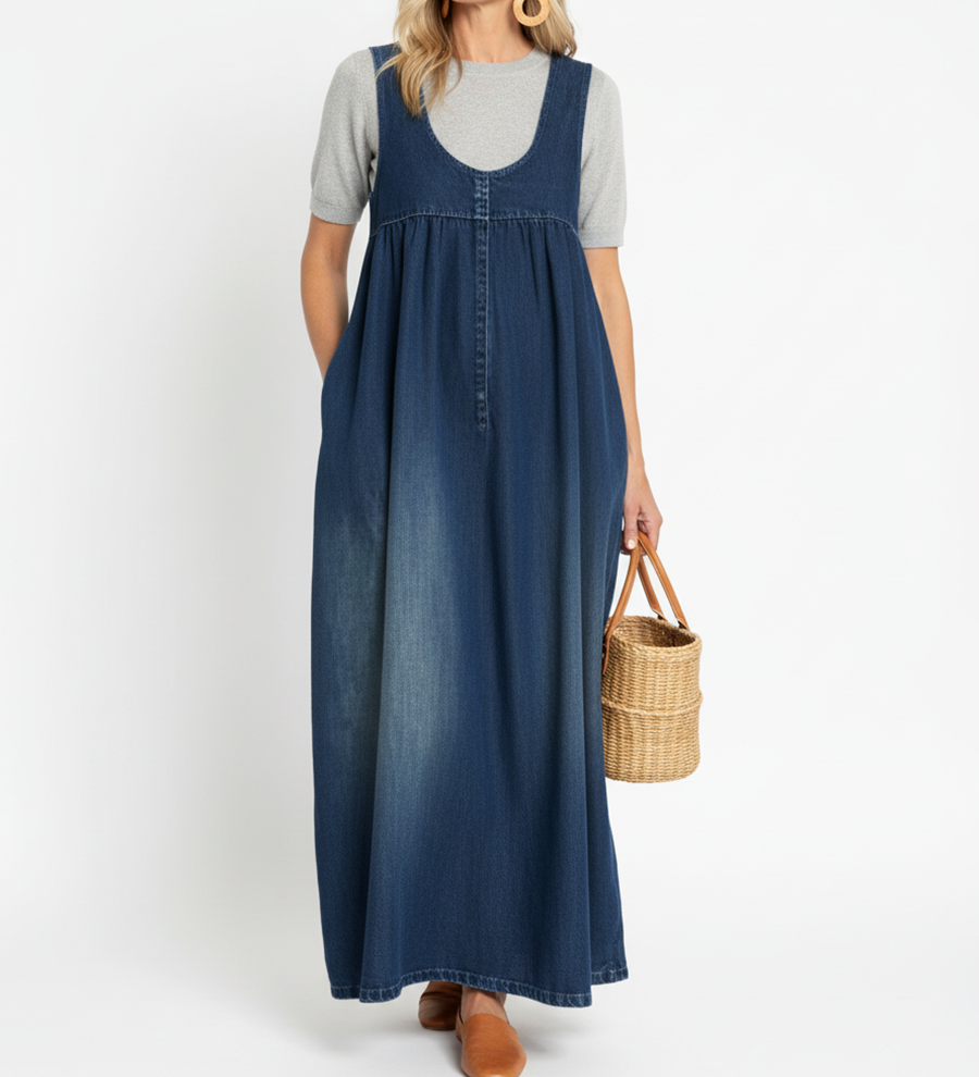 Karen™ | Ρόμπα maxi από vintage πλυμένο τζιν